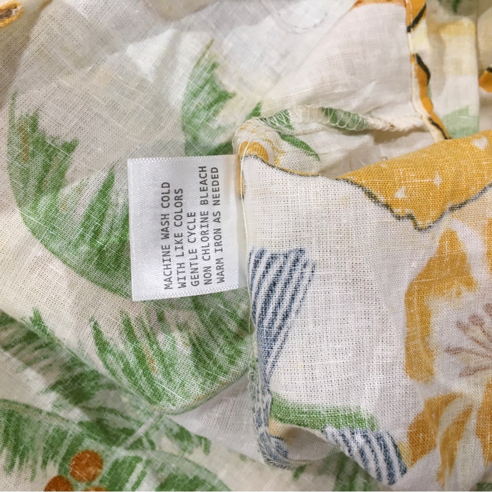 Rachel Zoe Shirt size Large Oversize Linen Blend Tropical - Picture 6 of 7